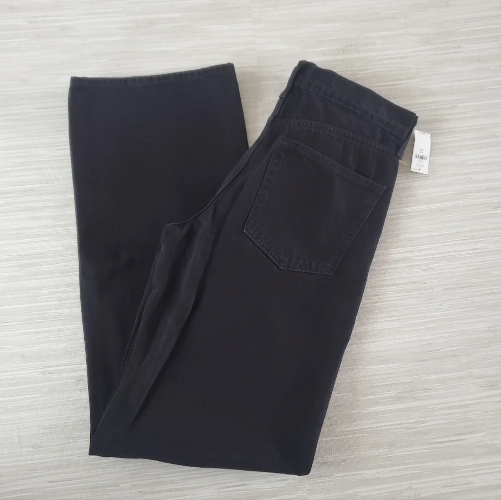 GAP Low Rise Stride Wide Leg Black Wash Jeans Size 4 TALL NWT $90 4T Y2k Skater
